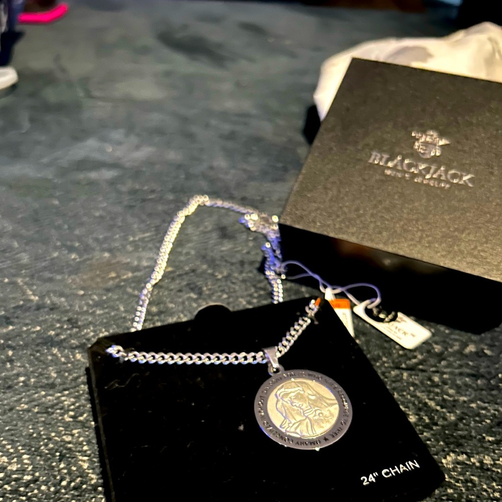 Black Jack Mary Necklace 24”